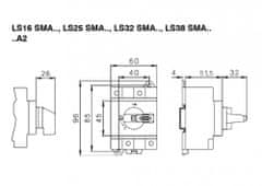 Otočný vypínač LS 25 SMA A2 pre Fotovoltaiku