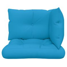 Vidaxl Podložky na paletový nábytok 3 ks, modré, látka