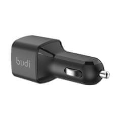 Budi Nabíjačka do auta Budi 065R, 2x USB-C, PD 60W (čierna)