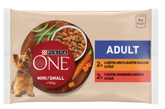 Purina ONE MINI Dog Adult Kurča a hovädzie v šťave 48x85 g