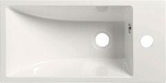 SAPHO , ARIANA liaty mramor umývadlo 50x10x25 cm, biele, batéria vpravo, SM016