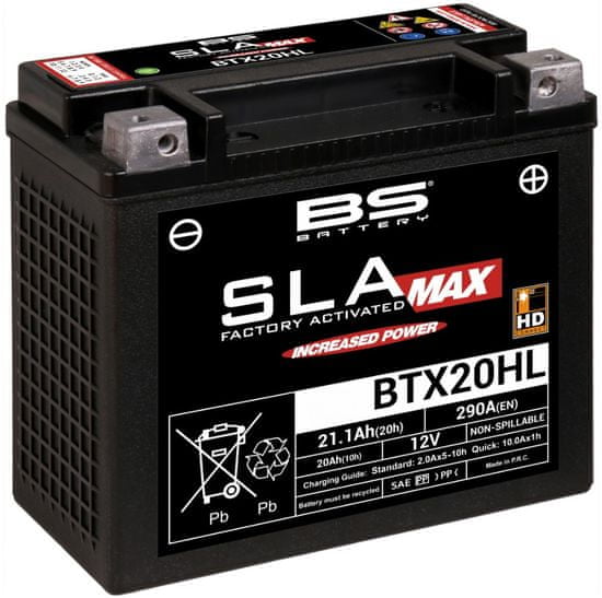 BS-BATTERY továrni aktivovaná motocyklová batéria BTX20HL (FA) (YTX20HL (FA)) SLA MAX