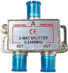 HADEX Rozbočovač IN/2x OUT 5-2400 MHz s F konektormi
