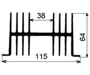 HADEX Chladič Al ZH0137 115x64x200mm