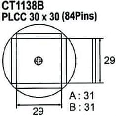 HADEX Nadstavec na vyfúkavačku PLCC 84pin 29x29mm