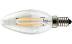 HADEX Žiarovka LED E14 sviečková, 4x Filament 230V/4W, biela
