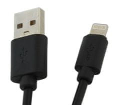 HADEX Kábel USB 2.0 - Lightning, dĺžka 1m, čierny