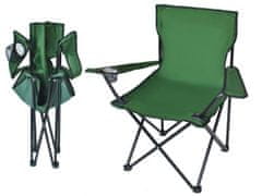 HADEX Kempingová stolička skladacia - rybárske kresielko, farba zelená