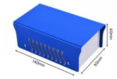 HADEX Krabička plechová dvojdielna, 90x140x60mm, modrá/biela
