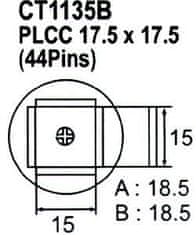 HADEX Nadstavec na vyfúkavačku PLCC 44pin 15x15mm