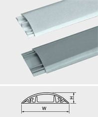 HADEX Prechodová lišta pre káble šedá, š = 20mm, v = 6mm