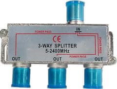 HADEX Rozbočovač IN/3x OUT 5-2400 MHz CE s F konektormi