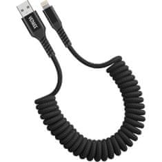 HADEX Krútený kábel USB A / Lightning, nylon, YENKEE YCU 502 BK