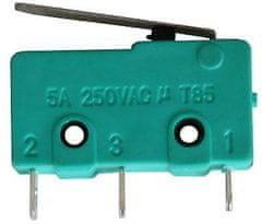 HADEX Mikrospínač MSW-12, ON-(ON) 1pol.250V/5A-páčka 17mm