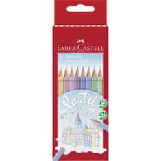 Faber-Castell Farebné pastelky, 10 pastelových farieb, šesťhranné, 111211