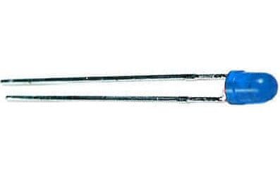HADEX LED 3mm modrá rozpt.200mCd/30mA 35°2,6-3,8V 3x4,8m