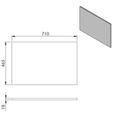 SAPHO CIRASA doska DTDL 71x1, 8x46, 5cm, biela lesk CR071-3030 - Sapho