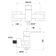 SAPHO FORATA nástenná sprchová batéria, chróm FT011 - Sapho