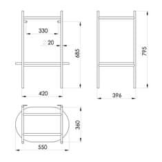 SAPHO PUNO podstavec pod umývadlo 550x795x396mm, zlatá mat SKA590-5 - Sapho