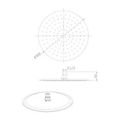 SAPHO SLIM hlavová sprcha, priemer 300mm, zlato mat MS573GB - Sapho