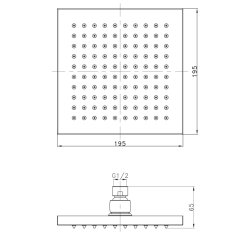 SAPHO Hlavová sprcha 195x195mm, zlato SF316 - Sapho