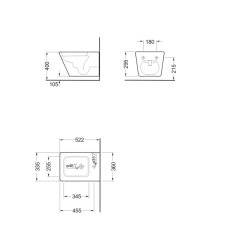 SAPHO PORTO bidet závesný, 36x52 cm, biela PZ4015 - Sapho