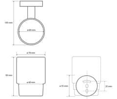 SAPHO X-ROUND WHITE pohár, mliečne sklo, biela mat XR903W - Sapho