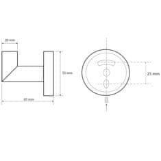 SAPHO X-ROUND BLACK háčik, čierna XR208B - Sapho