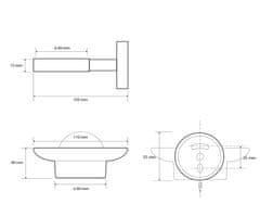 SAPHO X-ROUND WHITE mydlenka, mliečne sklo, biela mat XR803W - Sapho