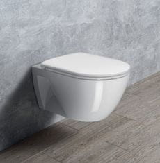 SAPHO PURA závesná WC misa, Swirlflush, 55x36cm, biela ExtraGlaze 880711 - Sapho