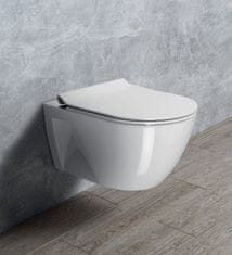 SAPHO PURA závesná WC misa, Swirlflush, 55x36cm, biela ExtraGlaze 880711 - Sapho