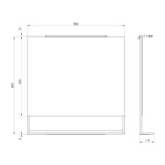 SAPHO ERUPTA zrkadlo s poličkou a LED osvetlením 80x80x12cm, čierna mat ERU335 - Sapho