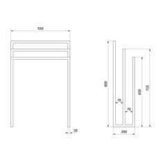 SAPHO SKA stojan na uteráky 550x800x200mm, čierna mat SKA303 - Sapho