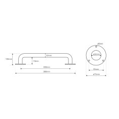 SAPHO HANDICAP madlo rovné 300mm, biela XH507W - Sapho