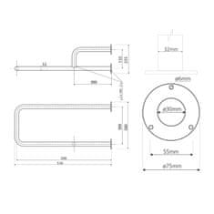 SAPHO HANDICAP podperné madlo ĽAVÉ 500mm, biela XH530W - Sapho