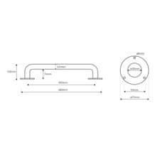 SAPHO HANDICAP madlo rovné 400mm, biela XH510W - Sapho