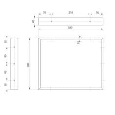 SAPHO Podperná konzola 350x280x40mm, lakovaná oceľ, zlatá mat, 1 ks 30376 - Sapho