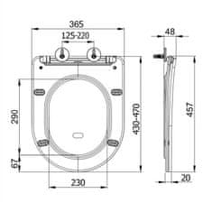 SAPHO PACO sedátko pre WC kombi, SLIM Soft Close, biela PCS1012 - Sapho