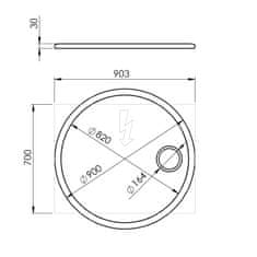 SAPHO FLOAT okrúhle LED podsvietené zrkadlo, ? 90 cm, kozm.zrkadlo, IR senzor biela FT900 - Sapho