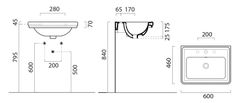 Gsi CLASSIC keramické umývadlo 60x46 cm, biela ExtraGlaze 8731111 - GSI