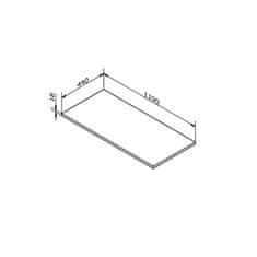 SAPHO Doska DTDL 1190x18x440mm, dub strieborný DT119-1111 - Sapho