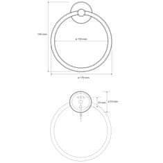 SAPHO X-ROUND WHITE držiak uterákov kruh, biela XR411W - Sapho