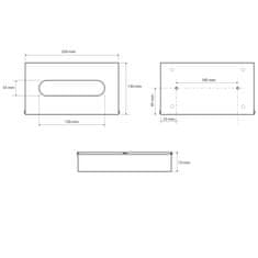 SAPHO Zásobník na papierové vreckovky 250x130x75mm, čierna XP009B - Sapho