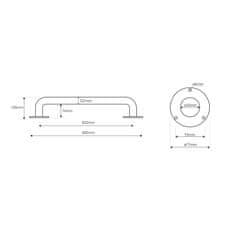 SAPHO HANDICAP madlo rovné 600mm, biela XH512W - Sapho