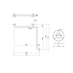 SAPHO HANDICAP madlo do sprchy 670x670mm, biela XH544W - Sapho