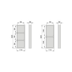 SAPHO LINDO bočný organizér, sada 2ks, 114x36x323mm, plast, antracit LD002 - Sapho