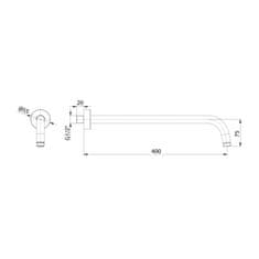 SAPHO Sprchové ramienko okrúhle, 400mm, zlato mat BR519 - Sapho