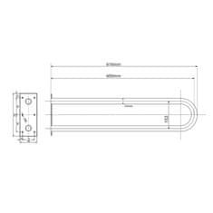 SAPHO HANDICAP podperné madlo tvar U 600mm, biela XH538W - Sapho