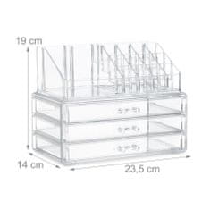 Relax Organizér na šperky s 3 zásuvkami 3137 transparent