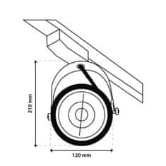 LUMILED Koľajnicove svietidlo GU10 AR111 biele VICTUS jednofázová koľajová lampa